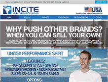 Tablet Screenshot of inciteperformancewear.com